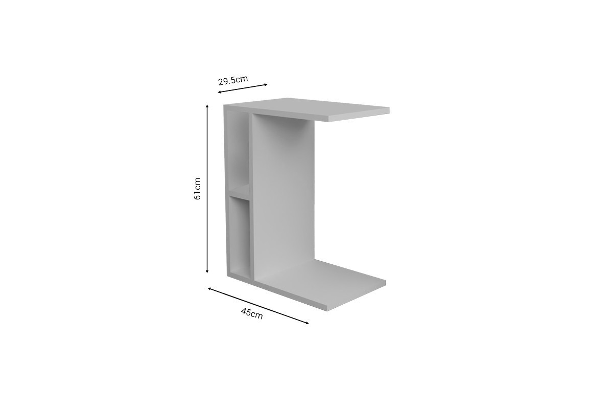 Masuta laterala Boner alba 45x29.5x61 cm - 2 | YEO