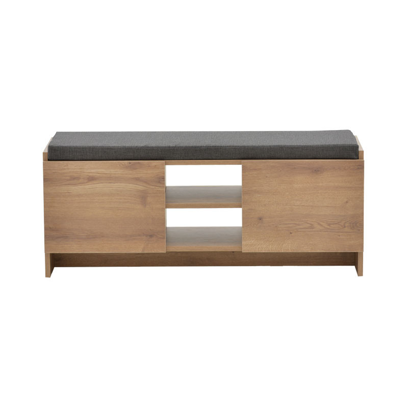 Mobilier hol scaun - dulap pantofi Zulla 10 perechi sonoma 110x37x46 cm - 1 | YEO