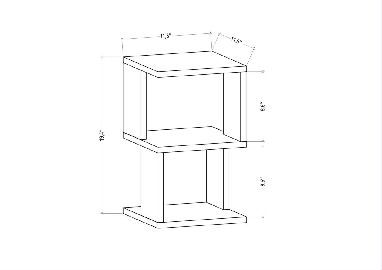 Noptiera Carter Antracit 29.6x29.6x49.4 cm