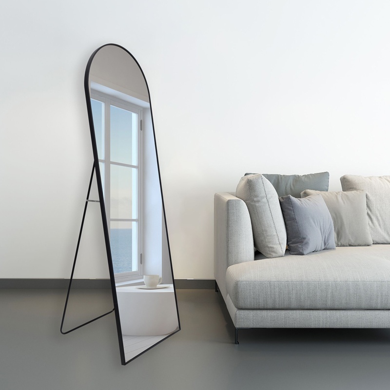 Oglinda Lorens I, Pako World, Aluminiu, Negru, 60x40x160 cm - 1 | YEO