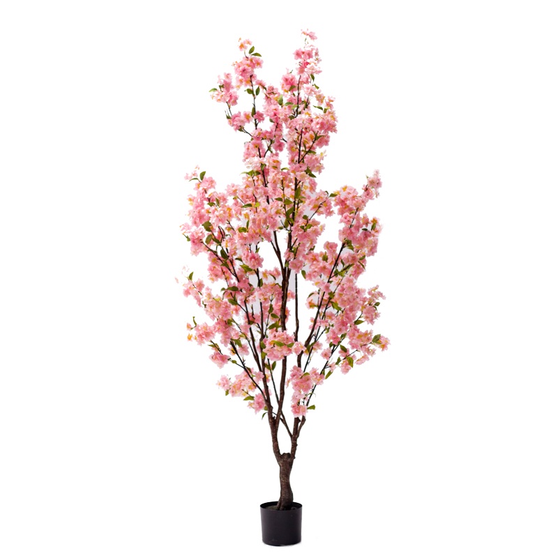 Planta decorativa Floare de piersici in ghiveci roz plastic PP H170 cm