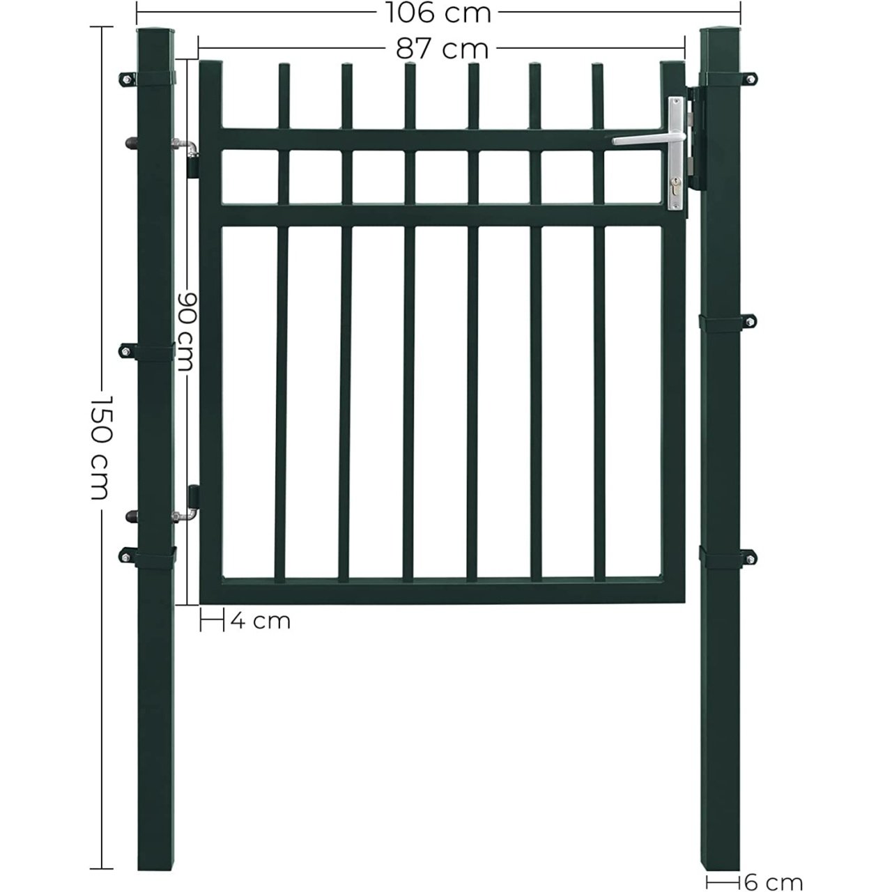 Poarta pentru gradina Songmics Gri 150x106 cm - 2 | YEO