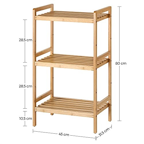 Raft baie, Songmics, Natural, 45x31.5x79.5 cm - 3 | YEO