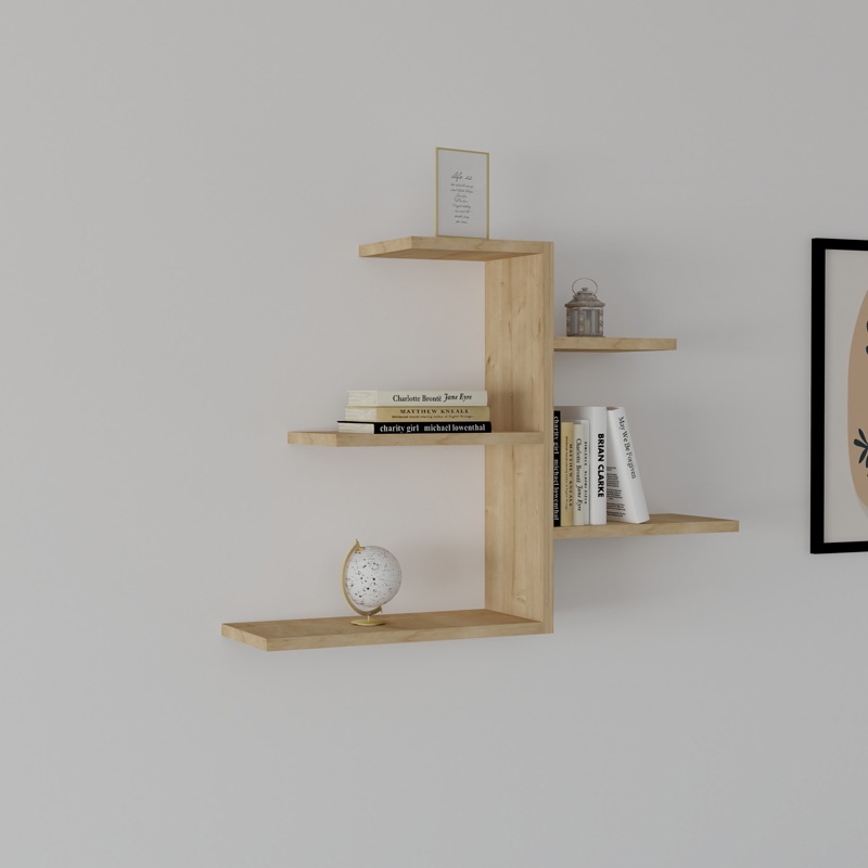 Raft de perete Callum, Pako World, Stejar, 82x19x48 cm