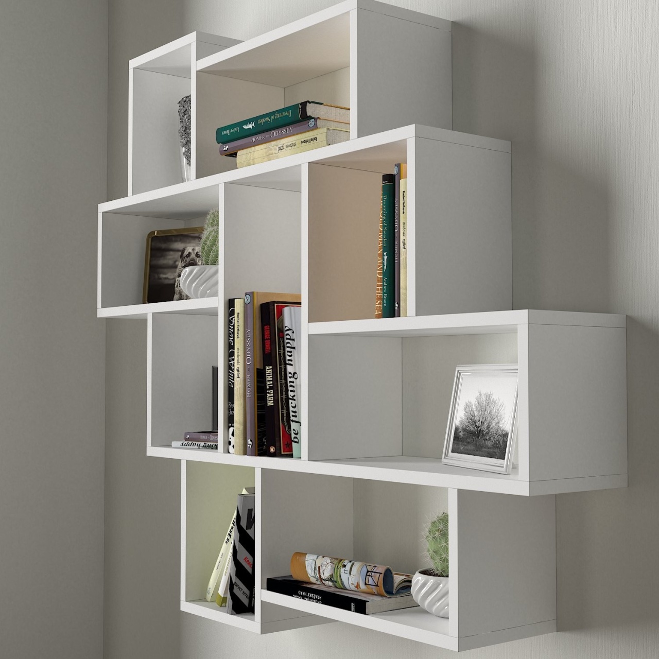 Raft de perete Parola - White Alb 115.5x103.5x15 cm - 3 | YEO