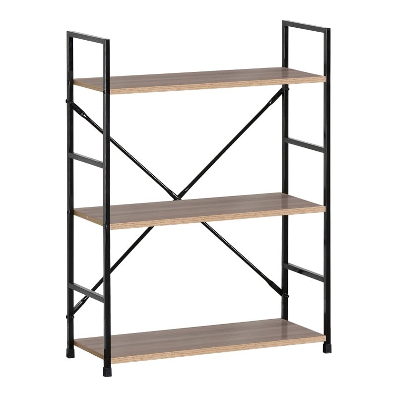 Raft Manlo natural negru otel 58.6x23.5x80 cm