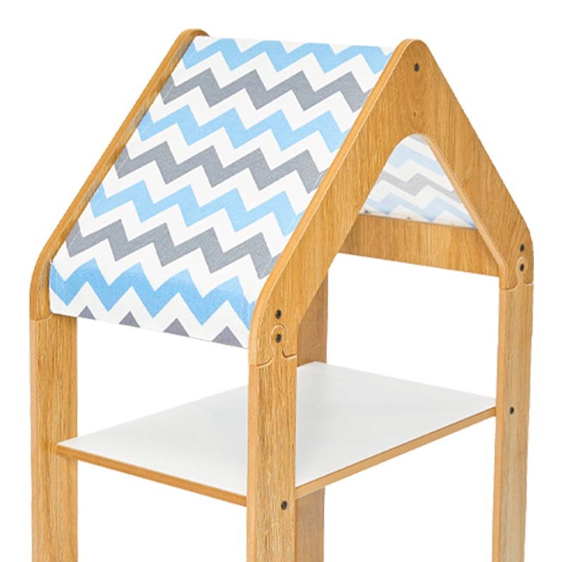 Raft Montessori Zoilen natural alb albastru mdf 57x34x70 cm - 2 | YEO