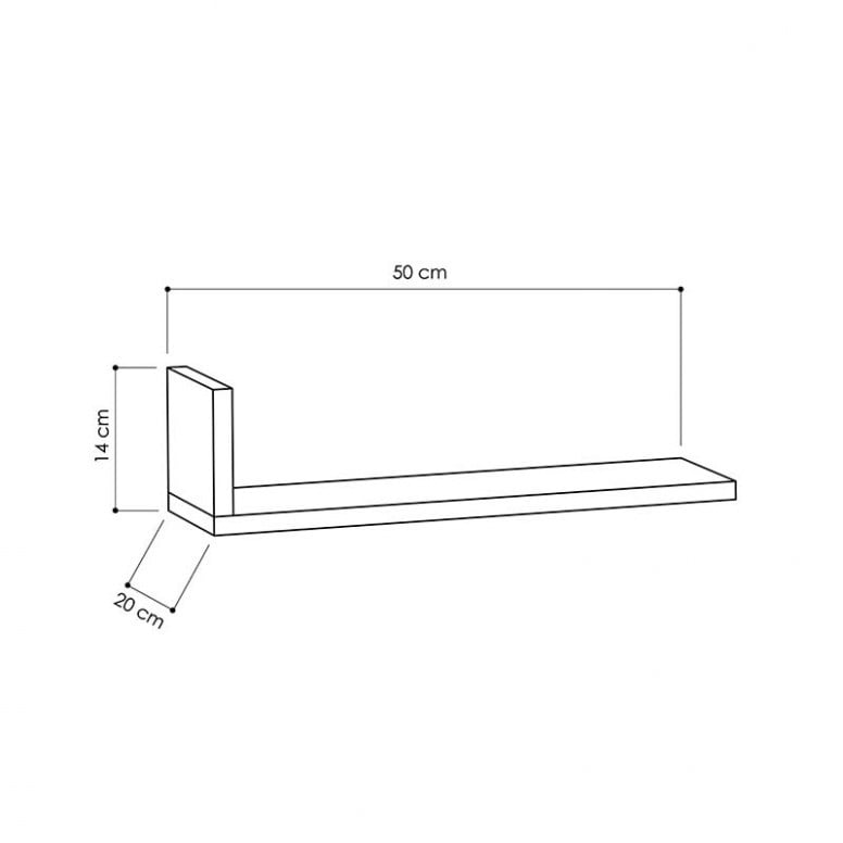 Raft Suspendat L-Model Alb 50x20x14 cm - 2 | YEO