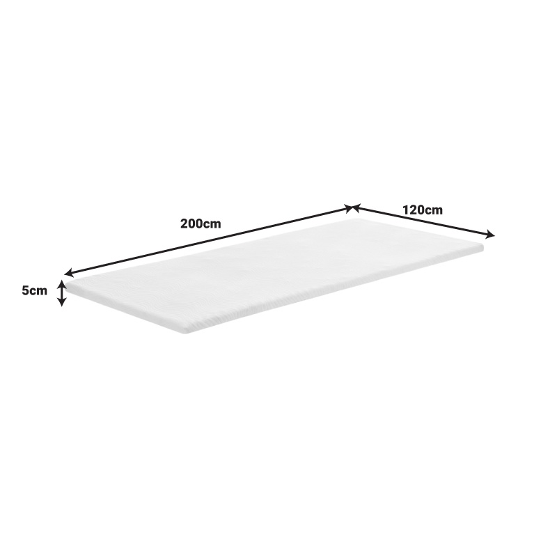 Saltea topper Casmeriane spuma cu memorie tesatura alba 120x200x5 cm