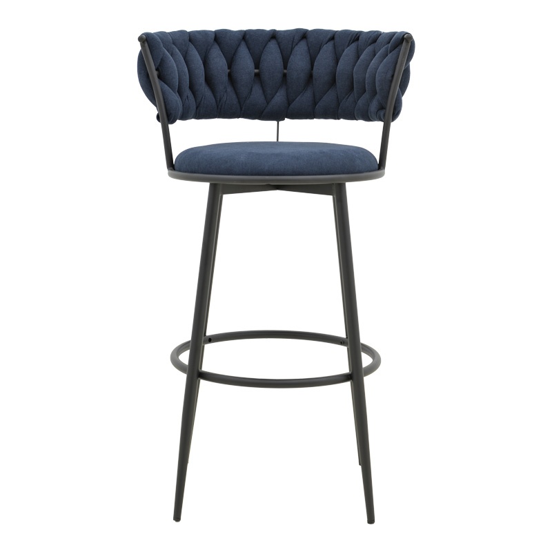 Scaun de bar Alkia I Albastru inchis 50x56x95 cm - 3 | YEO