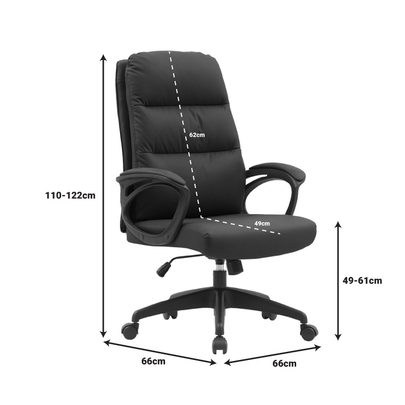 Scaun de birou Enfiria, Pako World, Negru, 66x66x110-122 cm