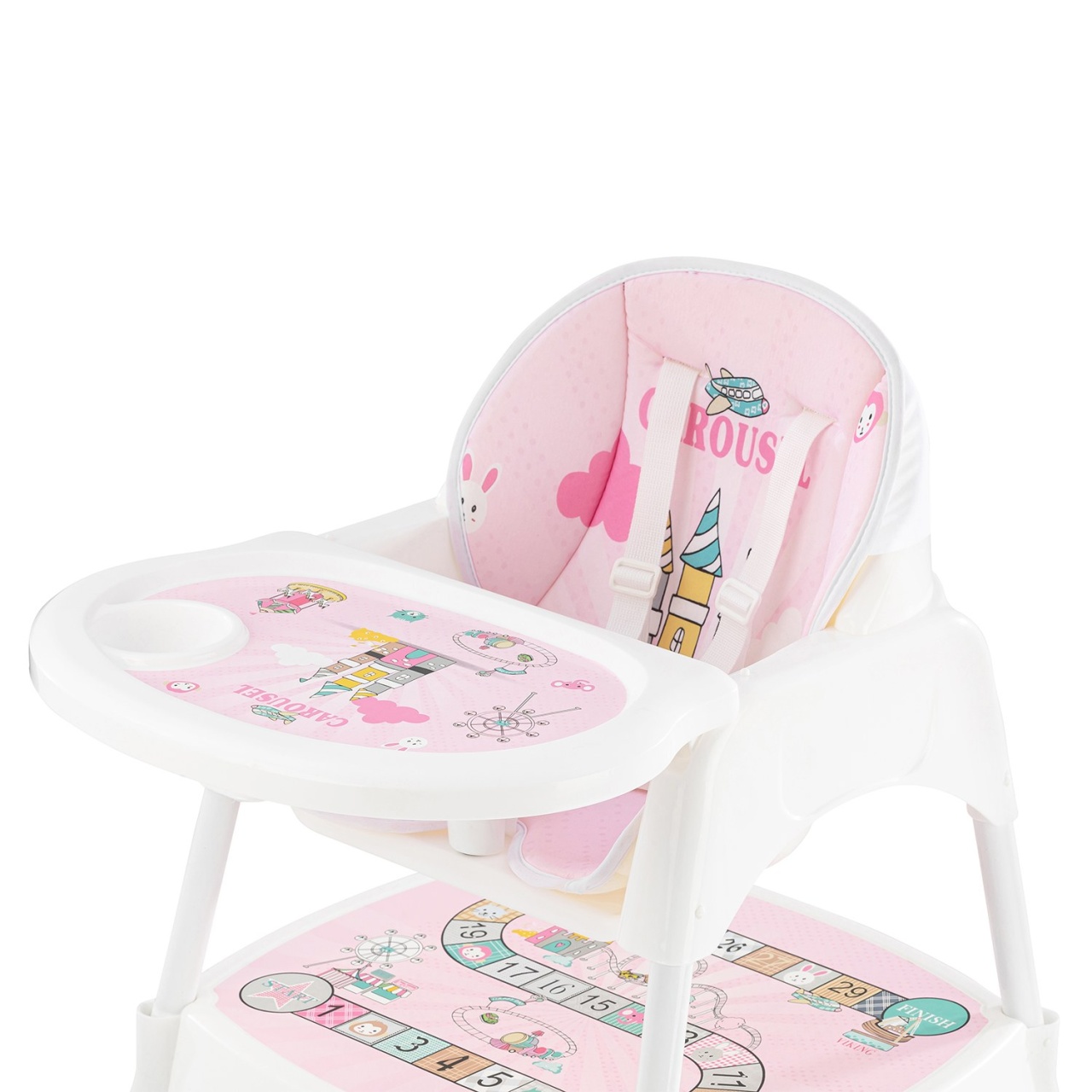 Scaun de masa bebelusi Carousel Roz 86x55 cm - 2 | YEO