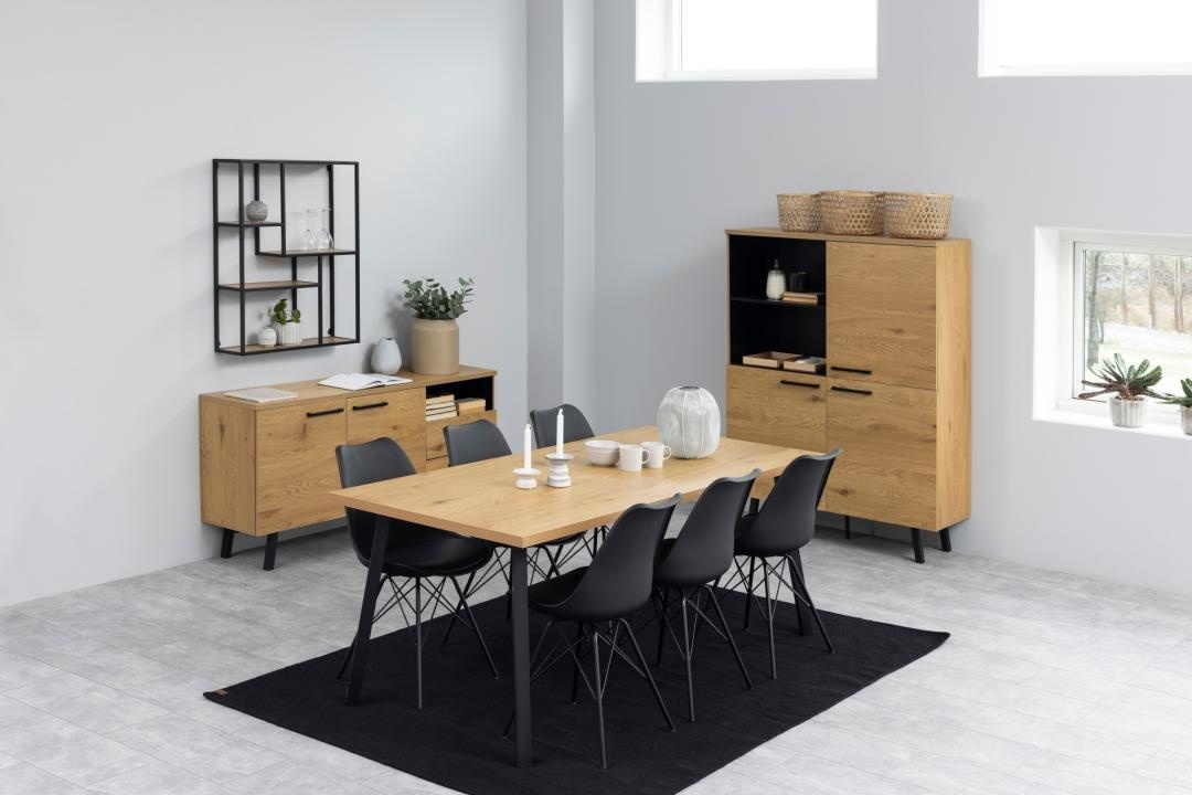 Scaun dining Eris, Negru, 85.5x48.5x54 cm - Imagine 2