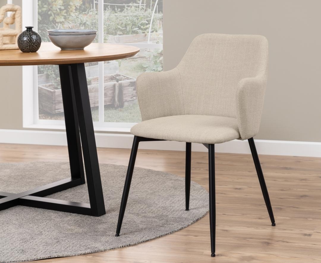 Scaun dining Ilsa, Bej, 84.5x54.5x60 cm - Imagine 3