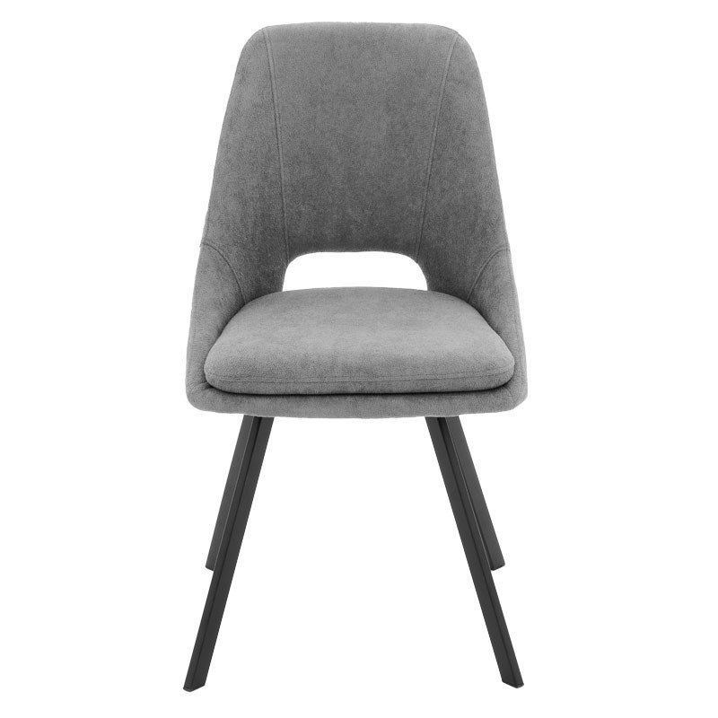 Scaun Initiate material teddy gri-negru picior metalic 48x57x85 cm - 3 | YEO