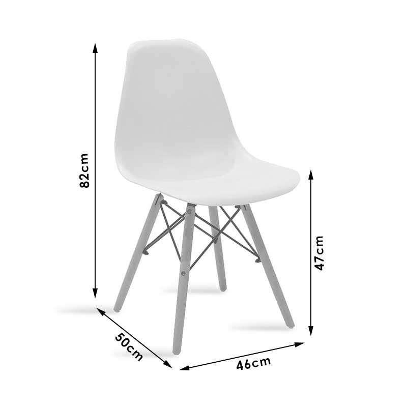 Scaun Julita plastic rosu - stejar picior 46x50x82cm