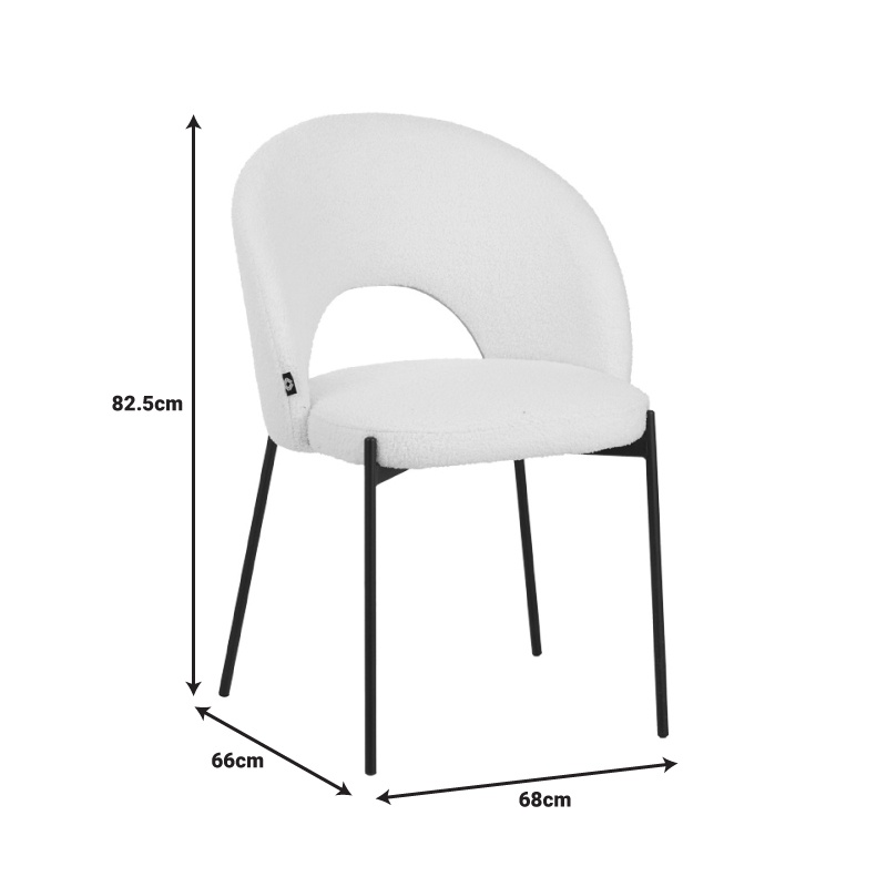Scaun Masebo, Pako World, Negru, 48x58x82 cm