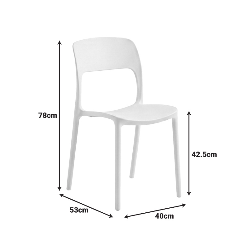 Scaun stivuibil, Zanna, Pako, Alb 40x53x78 cm - 4