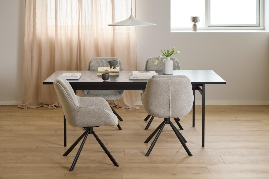 Set 2 piese Scaune dining Carrie, Maro, 87.5x58.5x64 cm