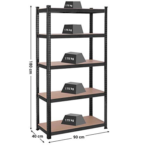 Set 2 rafturi metalice, Songmics, Negru, 180x90x40 - 2 | YEO