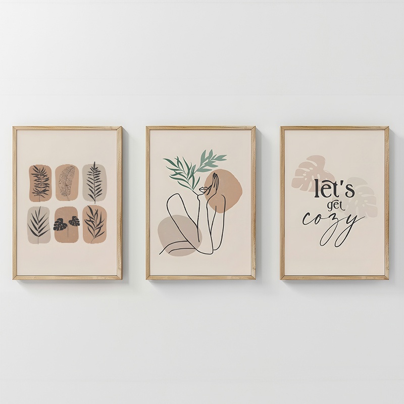 Set 3 tablouri Xinbia Multicolor 33x1.5x48 cm