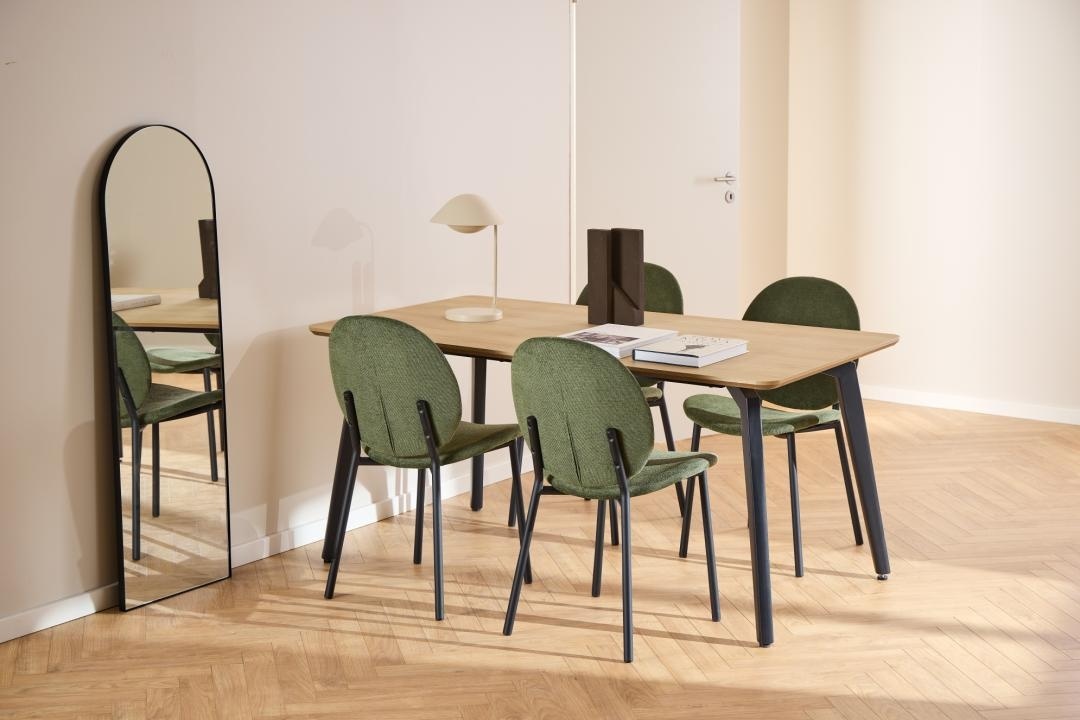 Set 5 piese Masa dining si Scaune Cadiz V4, Natural, 75x160x90 cm