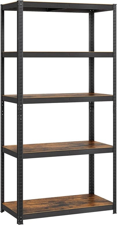 Set 5 rafturi Songmics, 5 bucati , 50 x 100 x 200 cm, Maro, GLR050B11