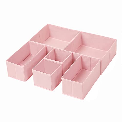 Set 6 organizatoare pentru sertare, Songmics, Roz, 28x28x13 cm - 1 | YEO