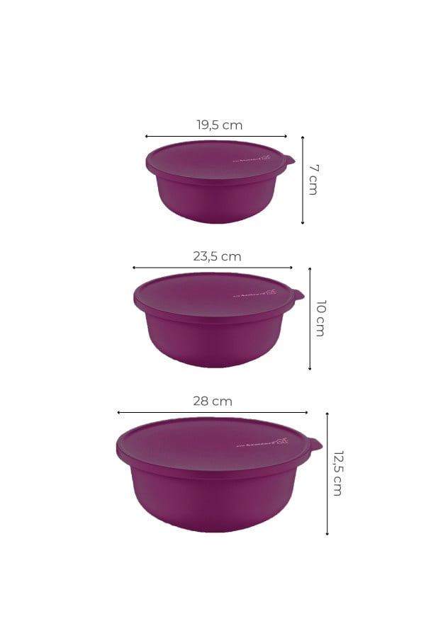 Set cutii de depozitare, 3 bucati YUVPUR03 Violet 28x28x12.5 cm - 1 | YEO