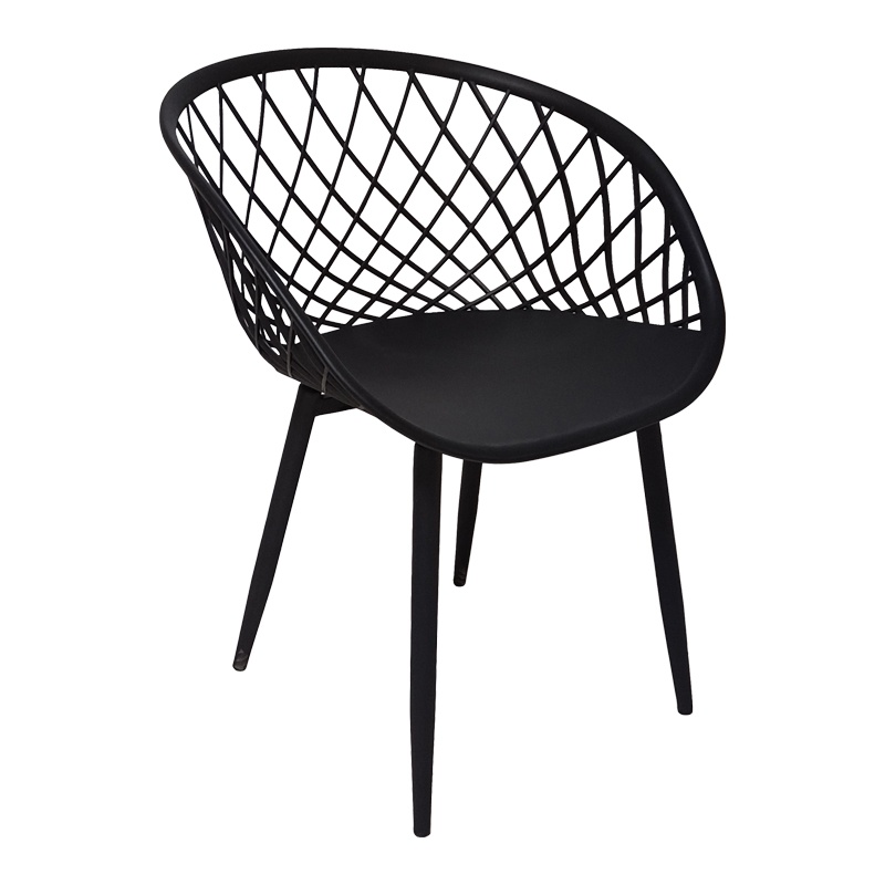 Set de 5 buc masa si scaune Ezra-Balou pp-mdf culoare negru 100x100x75 cm - 1 | YEO