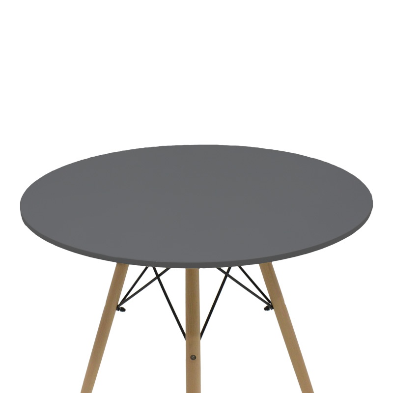 Set dining Julita-Parker, Pako World, 5 piese, MDF, Negru-Natural, 80x80x73 cm