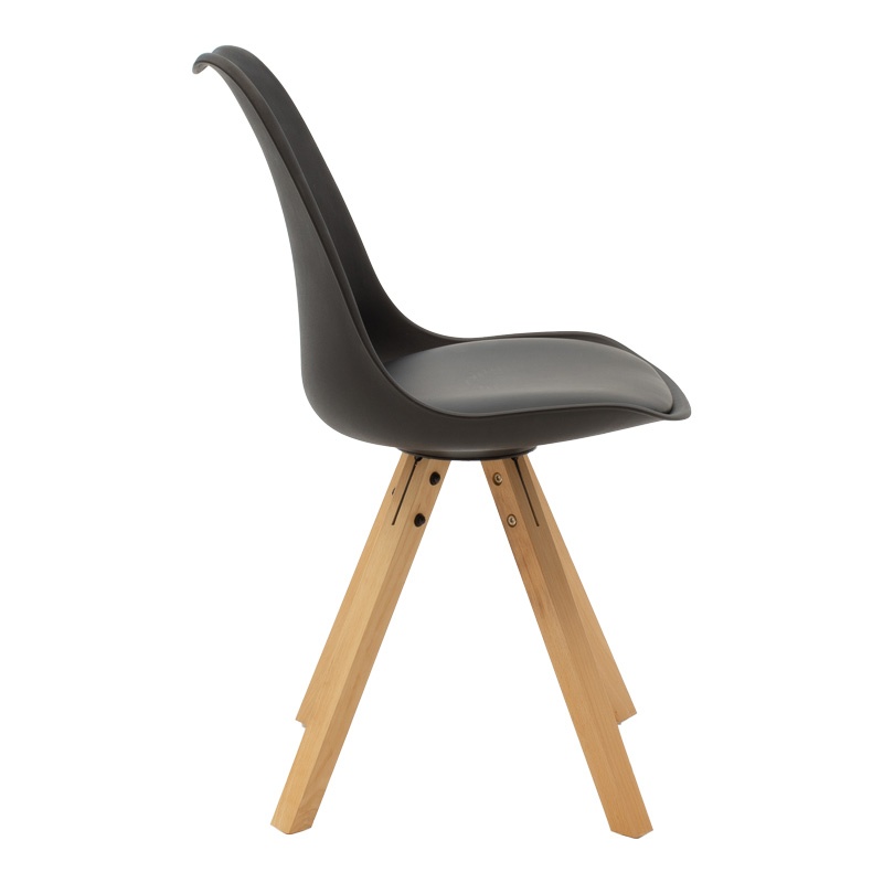 Set dining Natali-Caron, Pako World, MDF, 3 piese, Negru-Natural, 80x80x76 cm - 3 | YEO