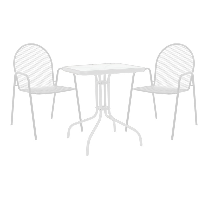 Set dining Watson-Tarente, Pako World, 3 piese, Alb, 70x70x70 cm