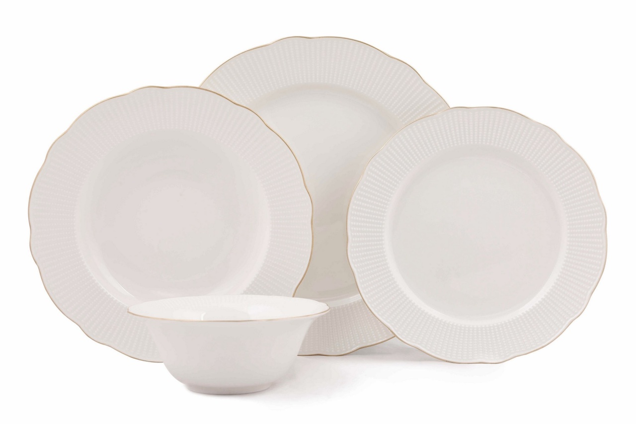 Set farfurii servire, 24 bucati Luccevana Blue Alb 22x22x2 cm - 4