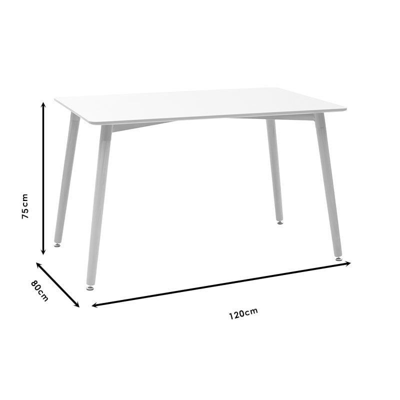 Set masa si scaune 5 buc Aurora-Natali Pako World Alb 120x80x76 cm