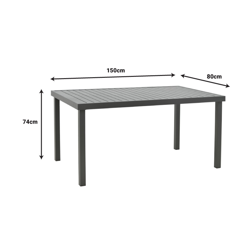 Set masa si scaune 5 buc de gradina Elation-Kliton Pako World Antracit 150x80x74 cm