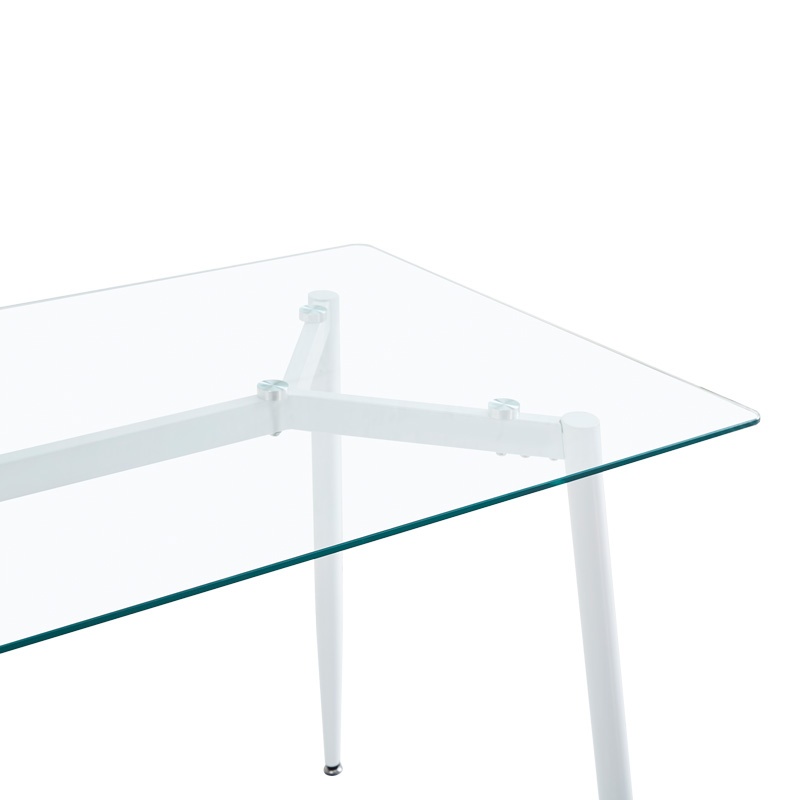 Set masa si scaune 5 piese Quana-Gaston Alb 120x70x75 cm