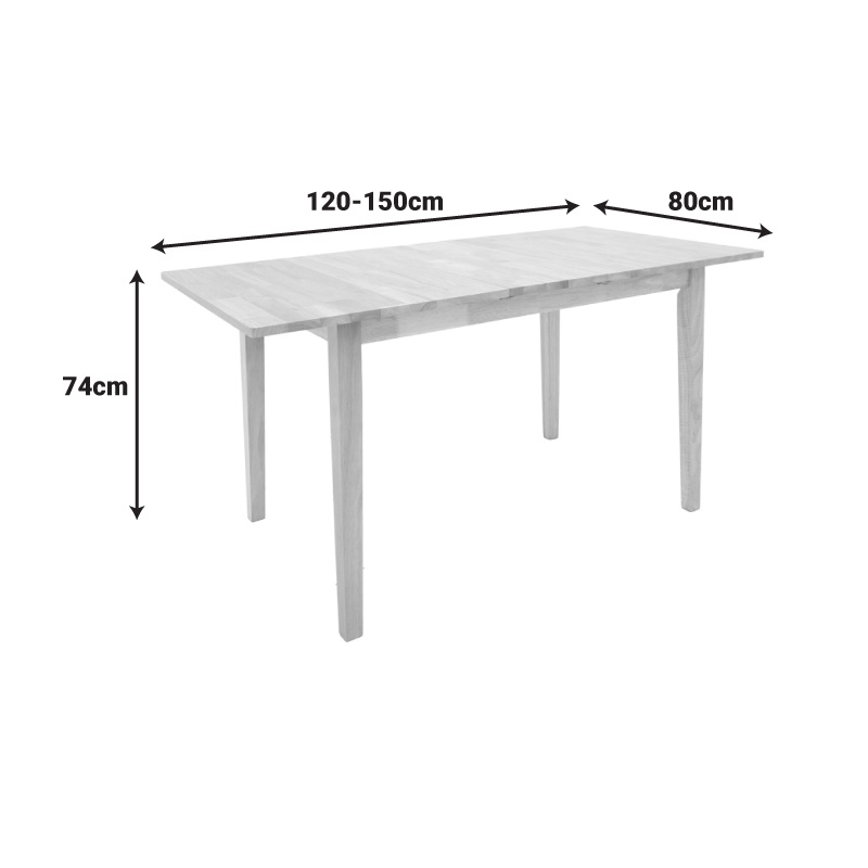 Set masa si scaune dining, 5 buc, Dallan Country, Pako, Natural 150x80x74 cm - 3