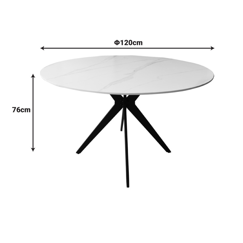 Set masa si scaune dining 5 buc. Renish - Orbital, Alb, 120x120x76 cm - 4