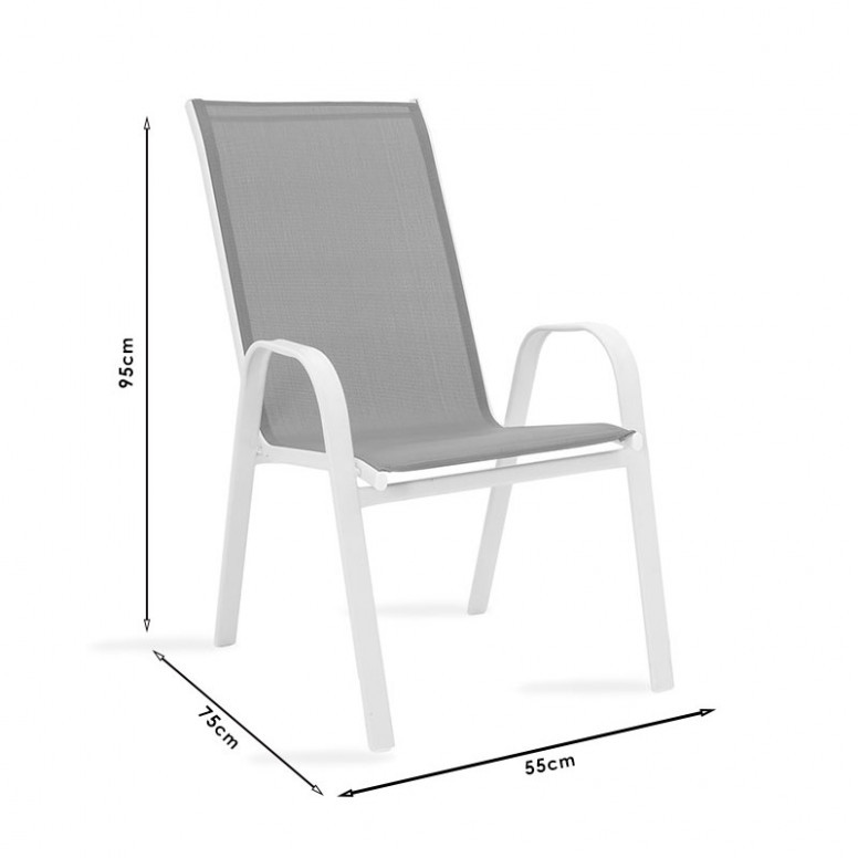 Set Masa si Scaune Gradina Valor-Calan 5 Piese Alb - Maro