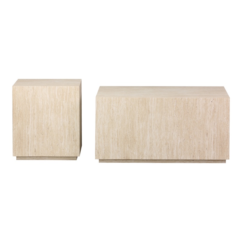 Set masute de cafea, 2 buc, Sandu, Pako, Travertin 80x60x40 cm - 3
