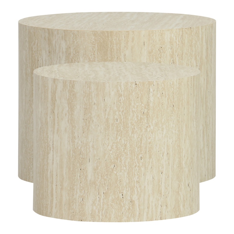 Set masute de cafea 2 buc Zonar Bej 48x48x38 cm - 3 | YEO