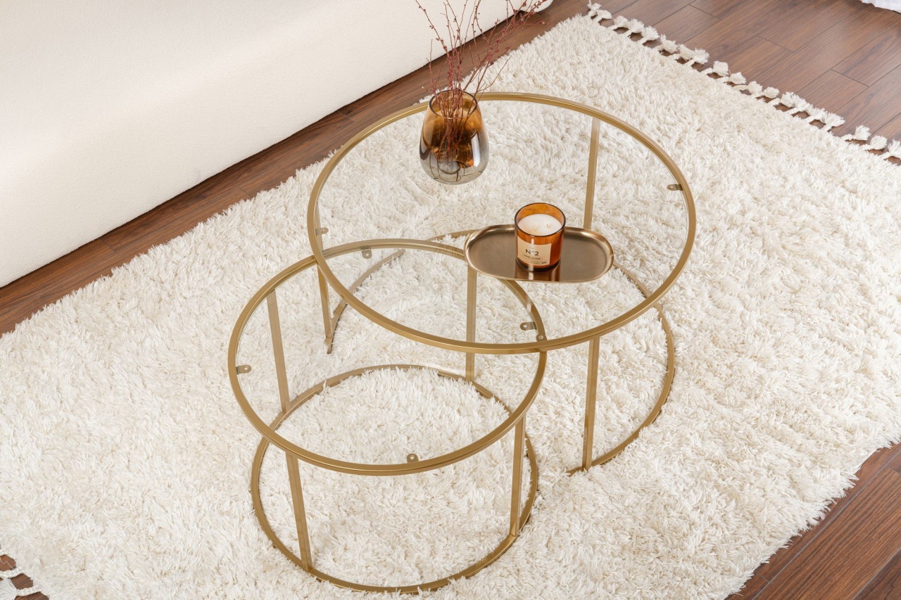 Set masute de cafea Aurum Auriu - 3 | YEO