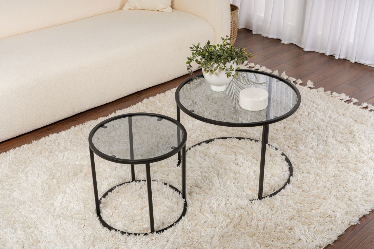 Set masute de cafea Aurum Negru - 2 | YEO