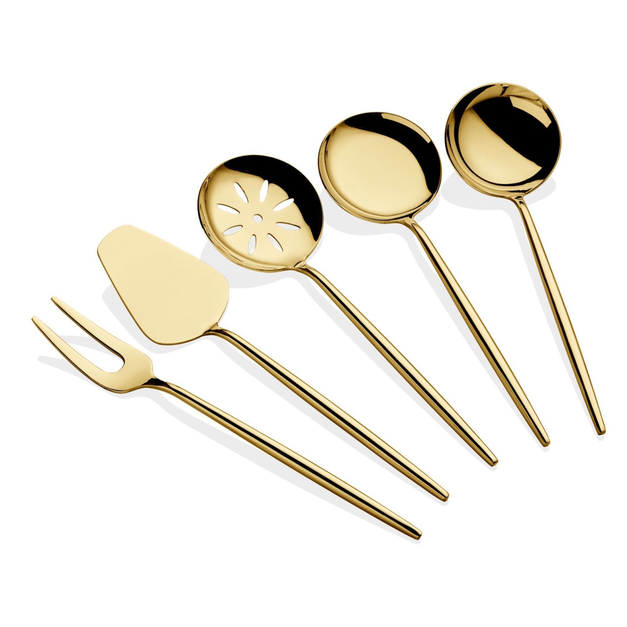 Set ustensile servire 5 bucati Almeria Auriu 23.5x23.5x4 cm - 1 | YEO