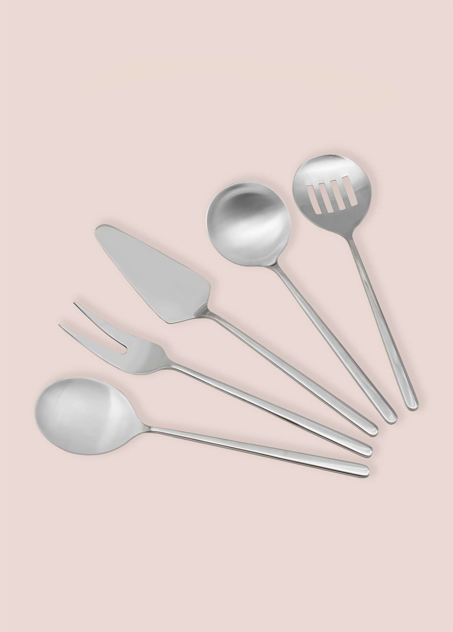 Set ustensile servire 5 bucati CKB0253 Argintiu 25.5x25.5x3 cm - 1 | YEO