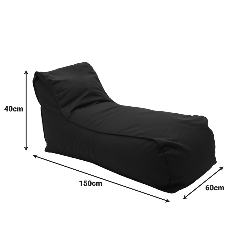 Sezlong puf de gradina Lara Negru 60x150x40 cm - 1 | YEO