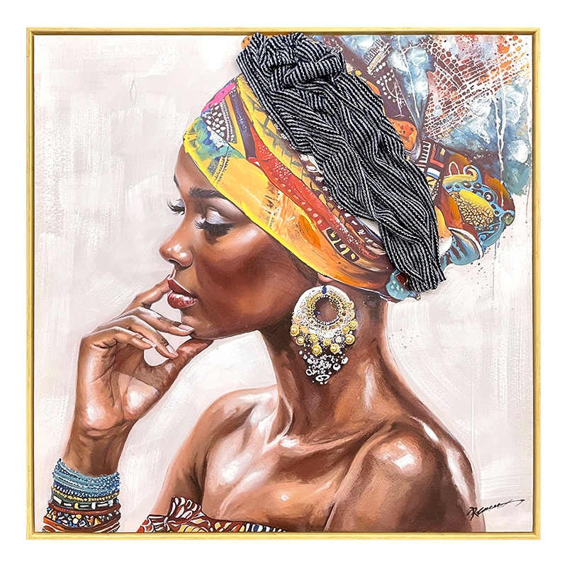Tablou canvas Jalo E Pako World, cu rama, 80x3.5x80 cm
