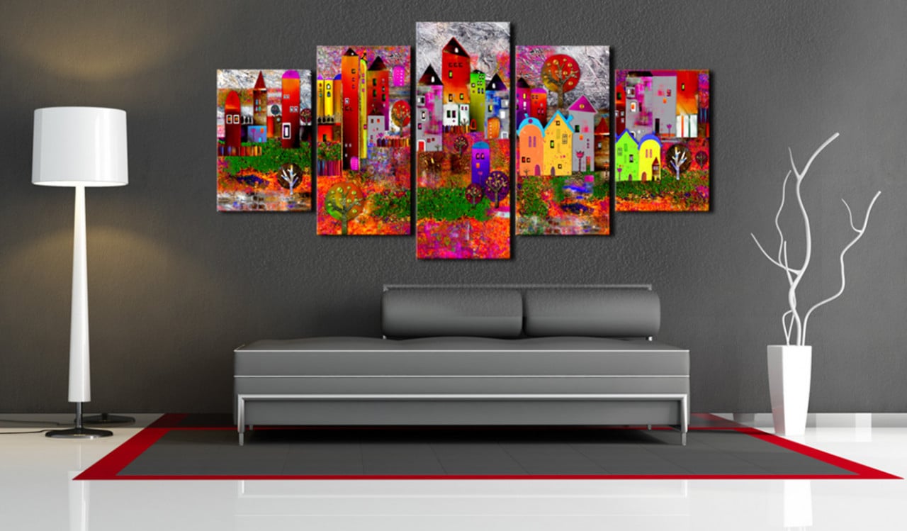 Tablou - Colourful Small Town 100x50 cm - 1 | YEO