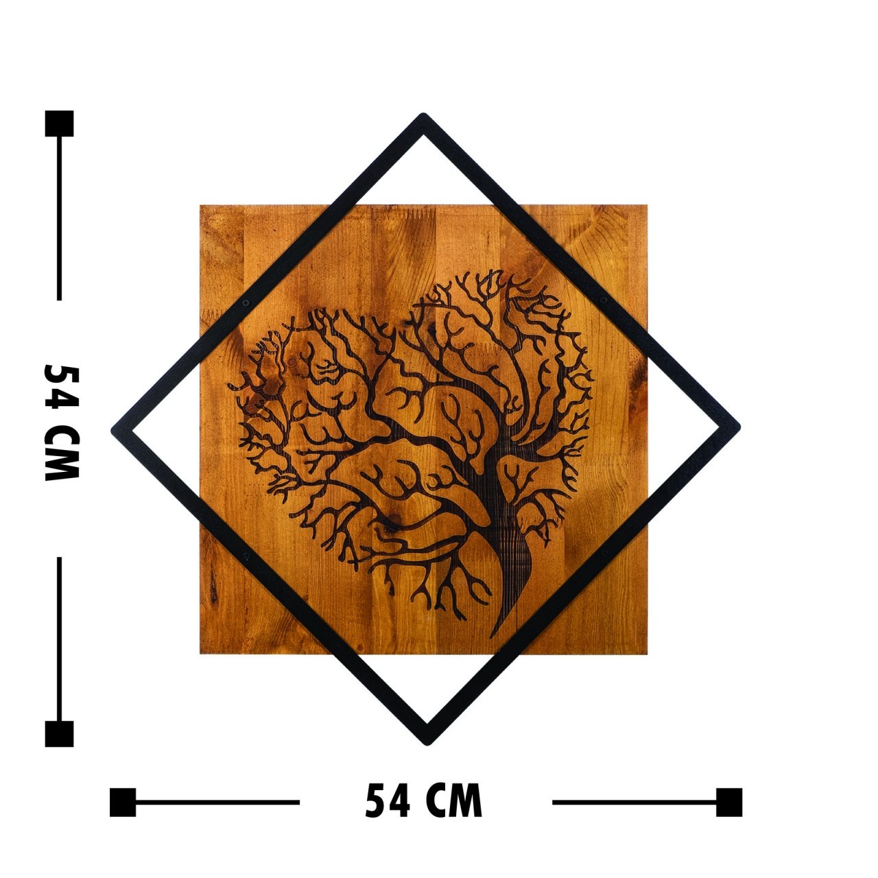 Tablou din lemn si metal Tree Nuc 54x54 cm - 2 | YEO